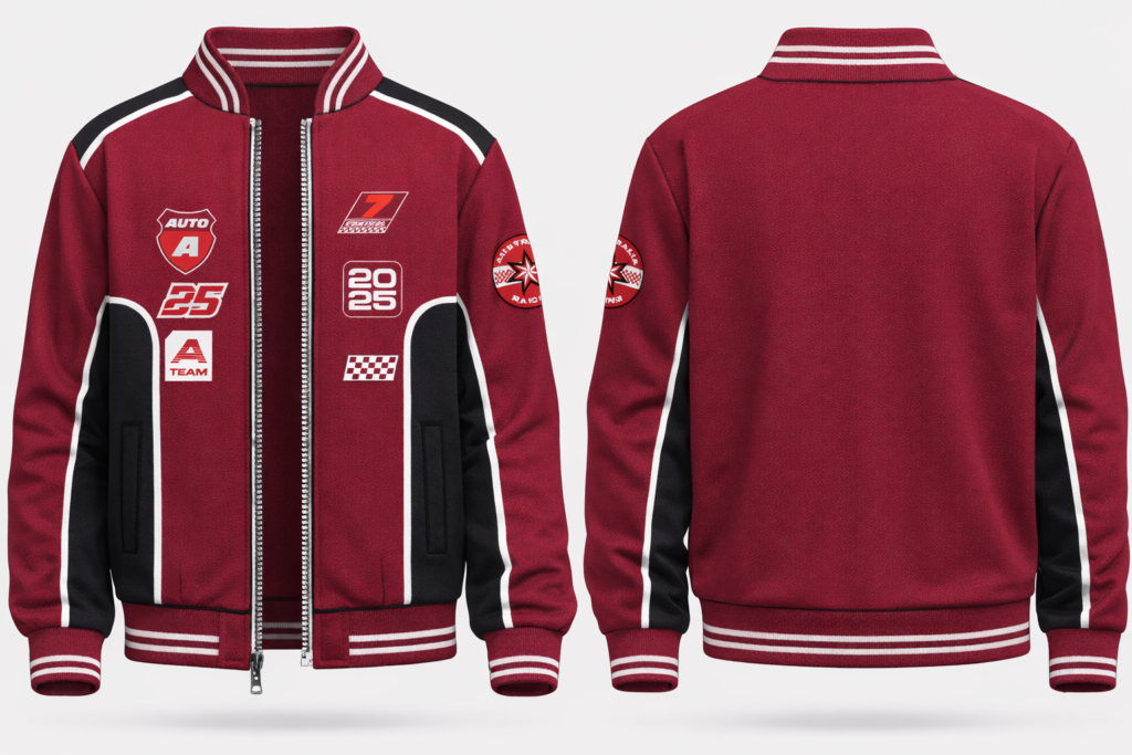 Racing championship jacket front & back graphic