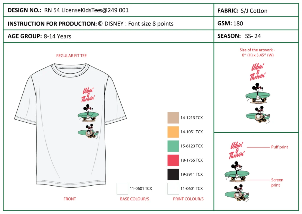 Licensewear Techpack
